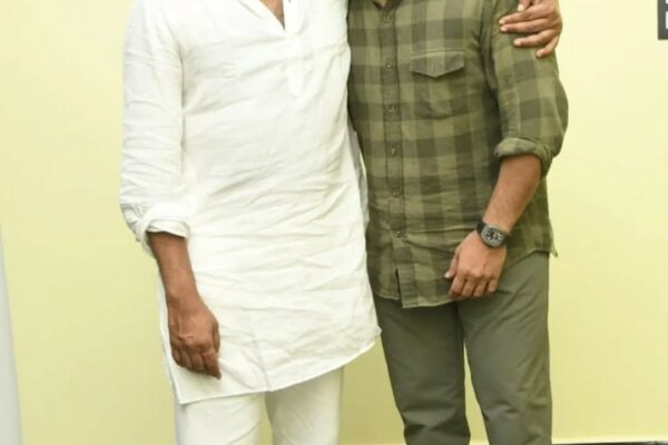 Pawan Kalyan with Ram Charan in Pithapuram