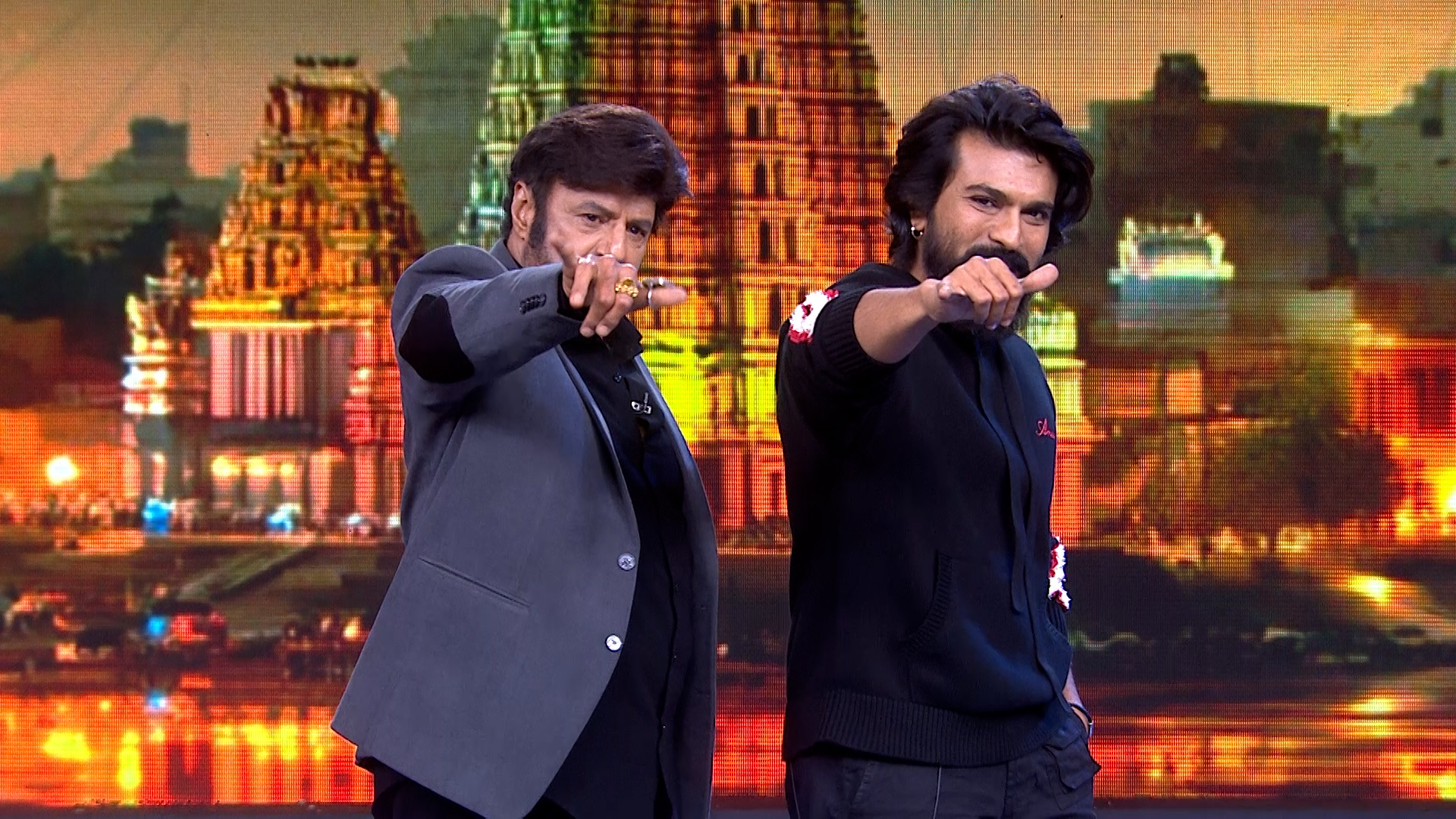 Ram Charan and Balakrishna from Unstoppable show