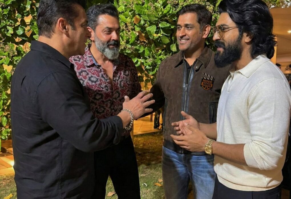 Ram Charan, Dhoni and Bobby Deol at Salman KHan birthday party
